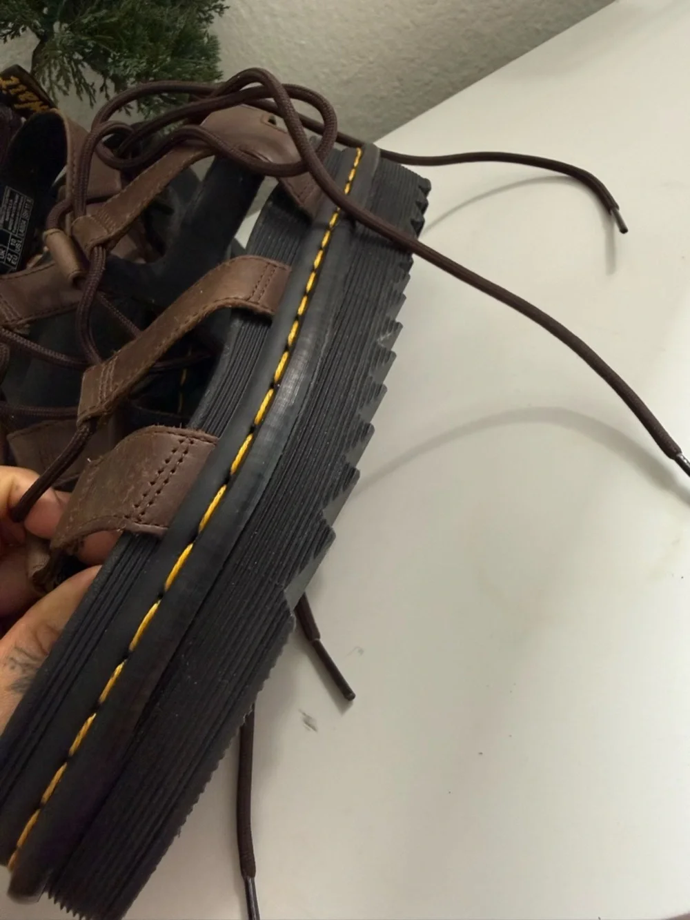 Dr. Martens women size 10 Brown Lace-Up Platform Gladiator Sandals nartilla